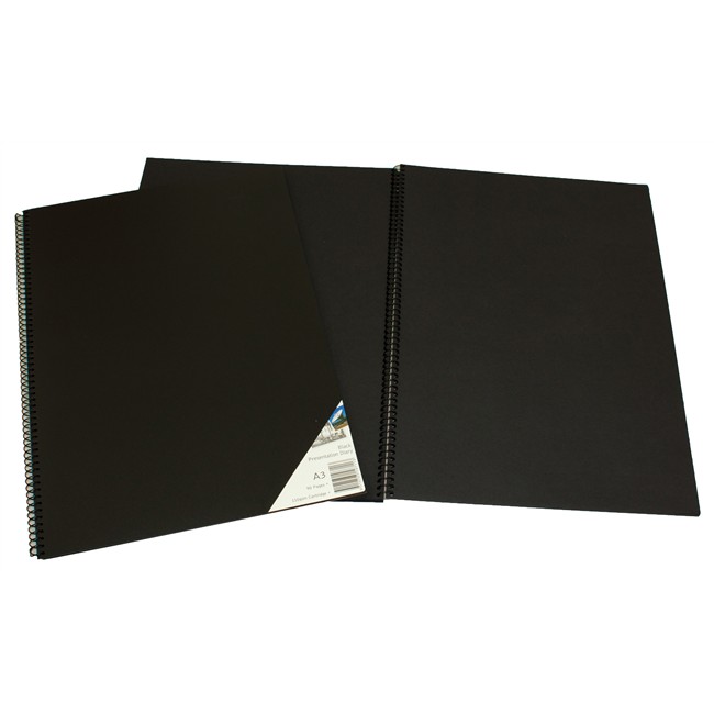 Visual Diary Quill A3 45 Leaf 110gsm Black Paper (FS)