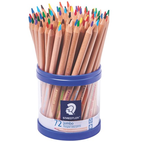 Pencil Coloured Staedtler Natural Jumbo Triangular Cup 72 (FS)
