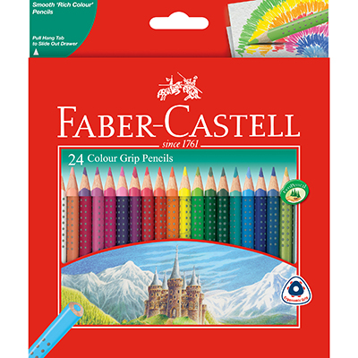 Pencil Coloured Faber Grip Dot Assorted Pkt24 (FS)