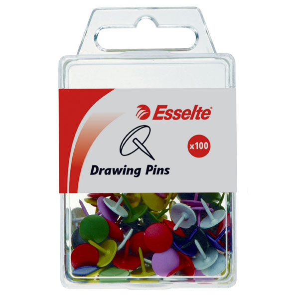 Drawing Pin Esselte Assorted Pkt100 (FS)