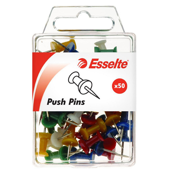 Push Pin Esselte Assorted Pkt50