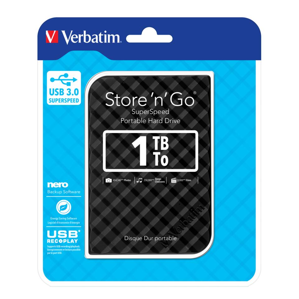 Hard Drive Portable Verbatim Store N Go 1TB Black (FS)