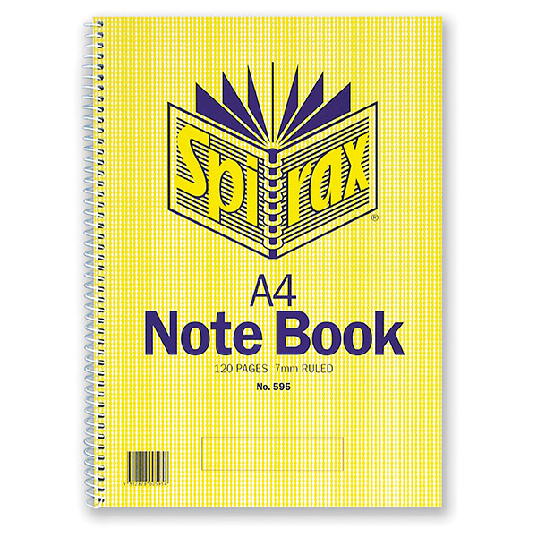 Notebook A4 Spirax 595 120 Page Spiral