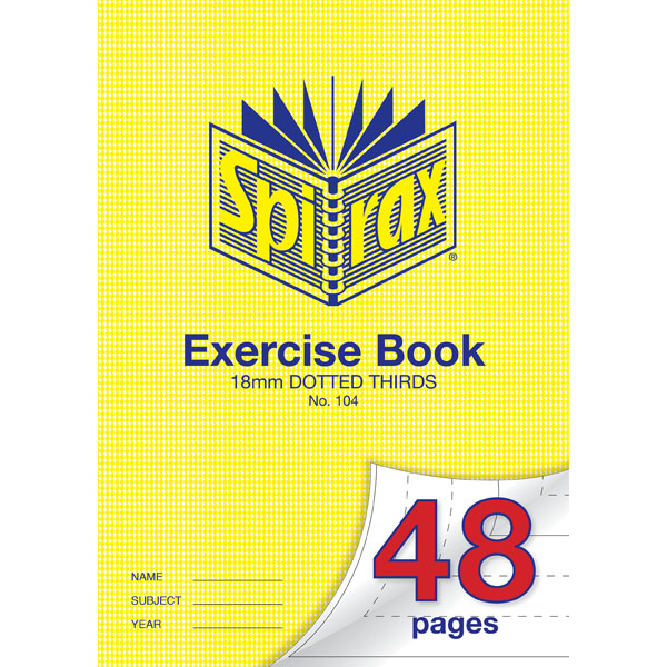 Exercise Book Spirax A4 48 Page 18mm Dotted Thirds