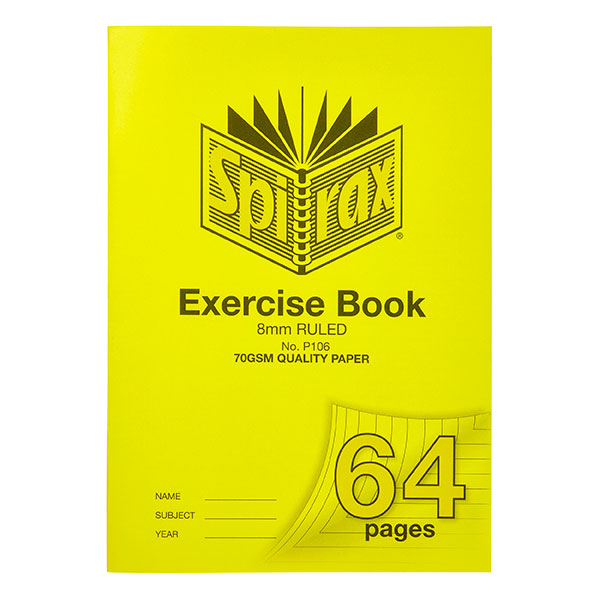 Exercise Book Spirax P106 Poly Cover A4 64 Page 8mm Ruled (FS)