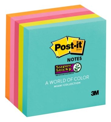 Post-It Note 654-5SSMIA 73x73 Asst Ultra Pack 5 Miami
