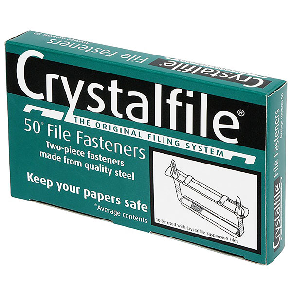File Fastener 2 Piece Crystalfile 80mm Bx50 (FS)