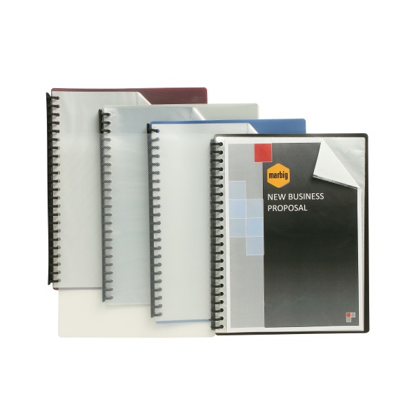 Display Book A4 20 Inserts Clear Front Black