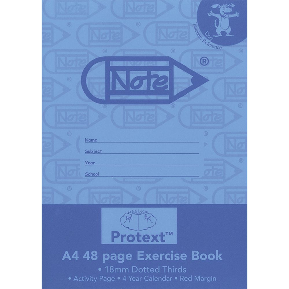 Exercise Book Protext A4 48 Page 18mm Dotted Thirds - Dog (FS)