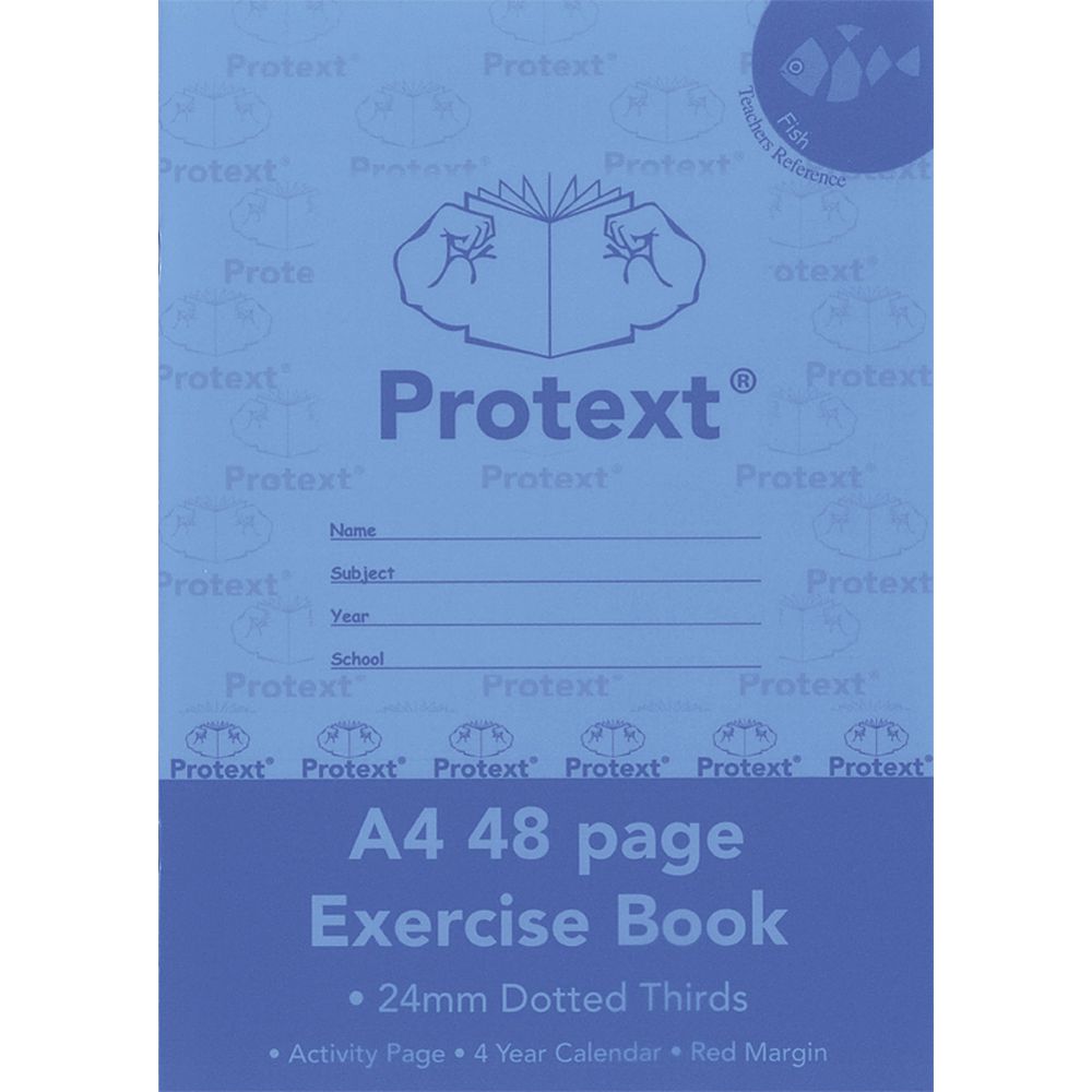 Exercise Book Protext A4 48 Pages 24mm Dotted Thirds - Fish