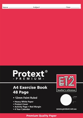 Exercise Book A4 48 Page Protext With Cover 12mm Ruled (FS)