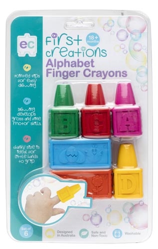 First Creations Easi-Grip Alphabet Finger Crayons Set 6