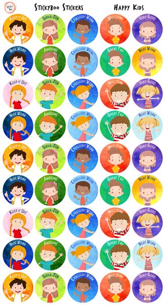 Reward Stickers Happy Kids Pk 180 (Sticky Boo)