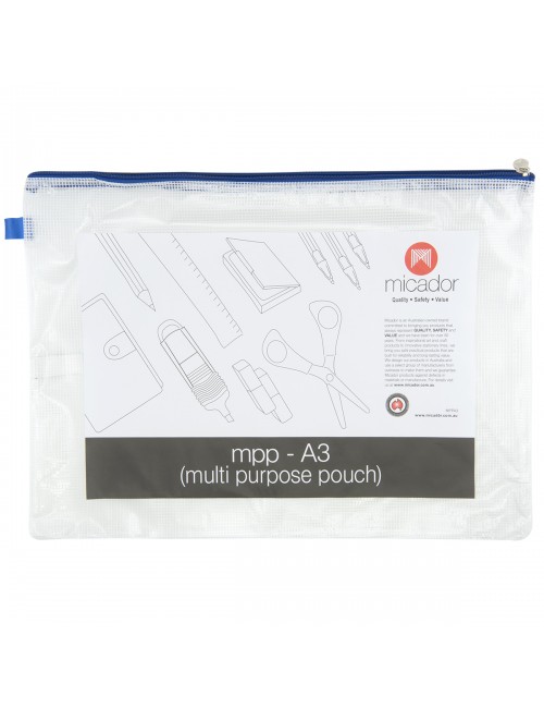 Handy Pouch Multipurpose A3 Blue Zip
