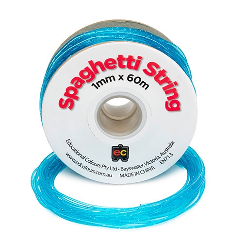 Spaghetti String 60m Roll Glitter Sea Blue