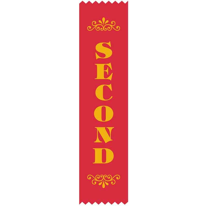SMS #SR9 2nd Place Satin Ribbons Pack 100