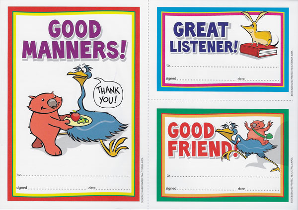 Early Years Manners Certificates Pack 35