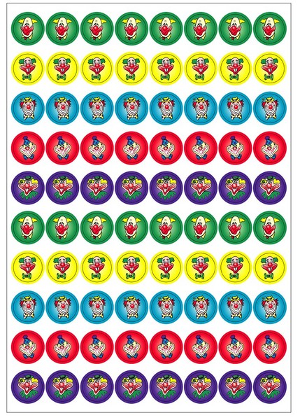 Clown Glitter Dynamic Glitz Kids Stickers Pack 800