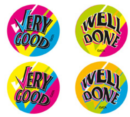 Very Good/Well Done Fluoro Stickers Pack 96
