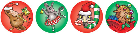 Aussie Christmas Foil Stickers Pack 84
