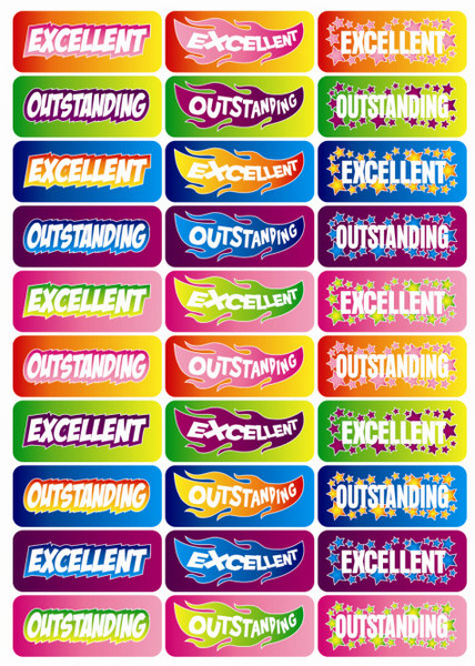Excellent/Outstanding Foil Stickers Pack 90