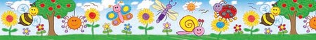 Bugs and Flowers - Kid Drawn Restickable Large Borders Pack 12