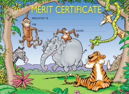Zoo Animals Merit Certificates Pack 35