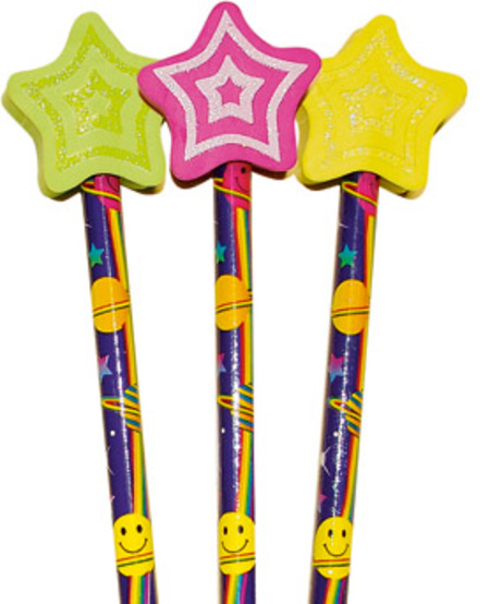 Shooting Stars Pencil Toppers Pack 6