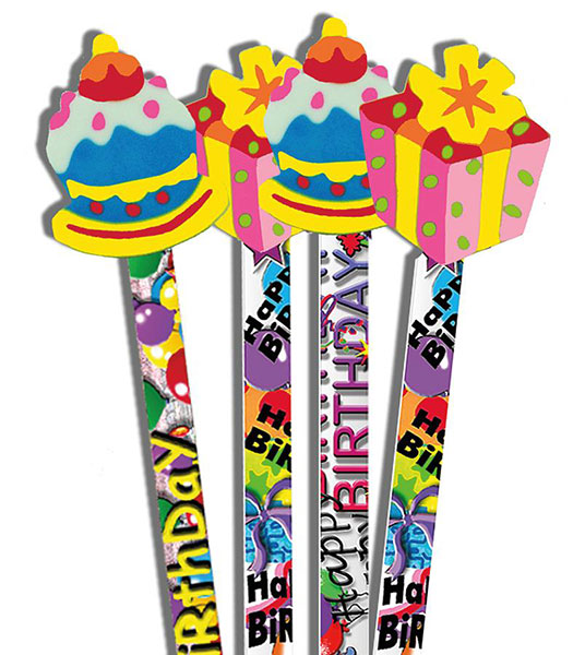 Birthday Surprise Pencil Toppers Pack 6