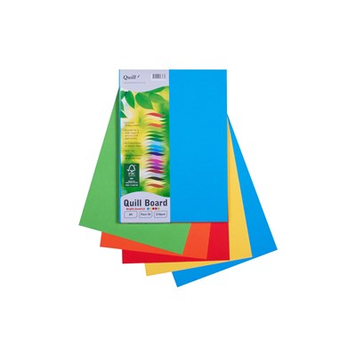 Quill Board 210GSM A4 Pack 50 - Bright Assorted