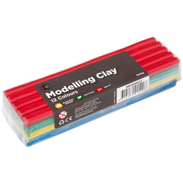 Modelling Clay 500g Multicoloured (Red, Green, Yellow, Blue) (FS)