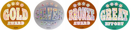 Holographic Medal Stickers 40mm Pack 384