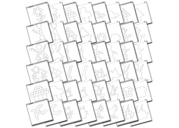 Pattern Blocks Workcards B&W – 24 pieces