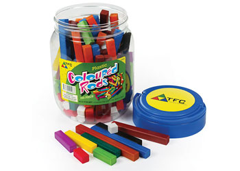 Coloured Rods Plastic – 155 Pieces in Jar