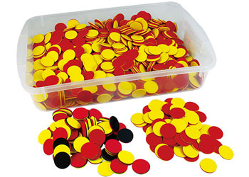 Class Pack Two Colour Counters – 1100 pieces in Jar