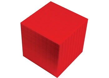 Base Ten MAB Cube Plastic Red 10x10x10cm – Each