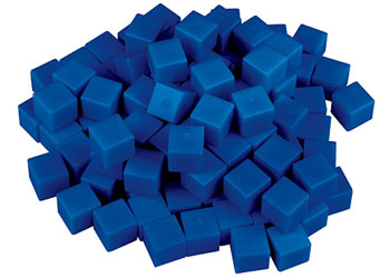Base Ten MAB Units Plastic Blue – Set of 100