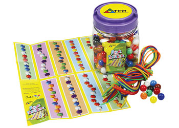 Beads & Threaders Rainbow 15mm – 200 pieces in Jar