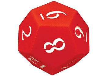 Dice: 12 Face Number 1-12 PVC – 100mm – each