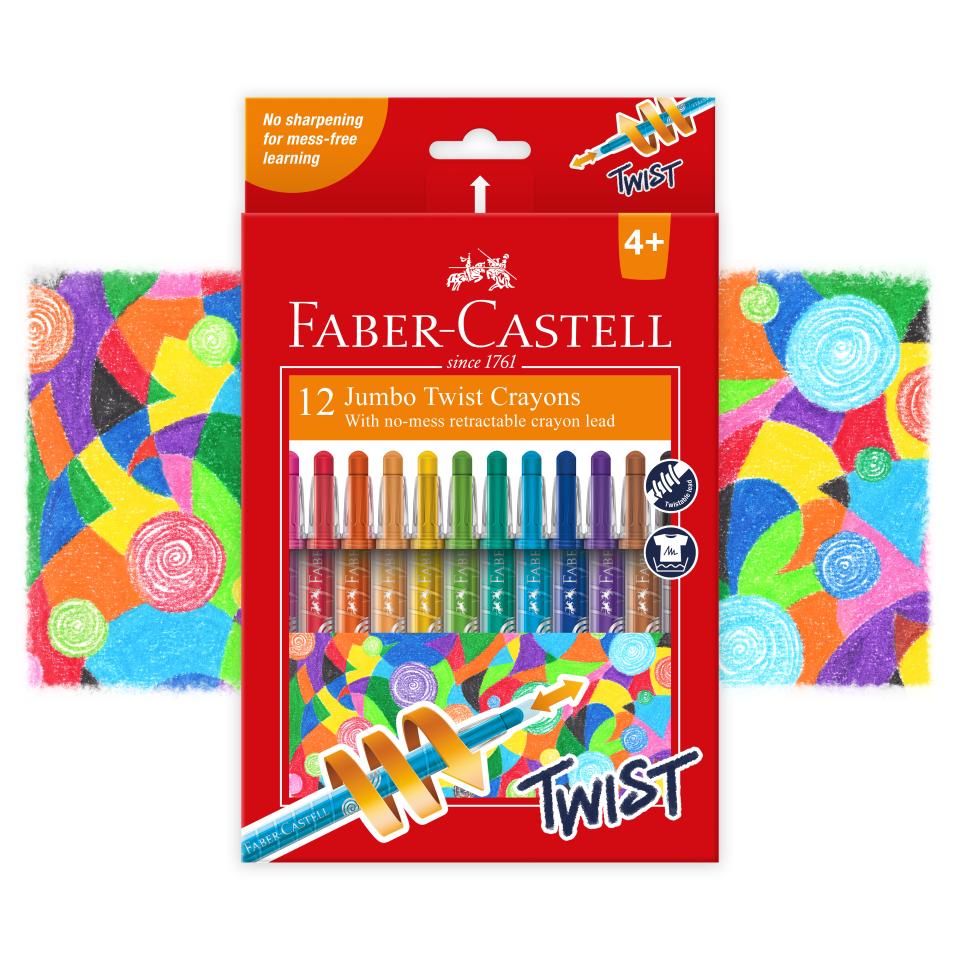 Crayons Faber Twist Jumbo 12 (FS) - Ziggies Educational Supplies