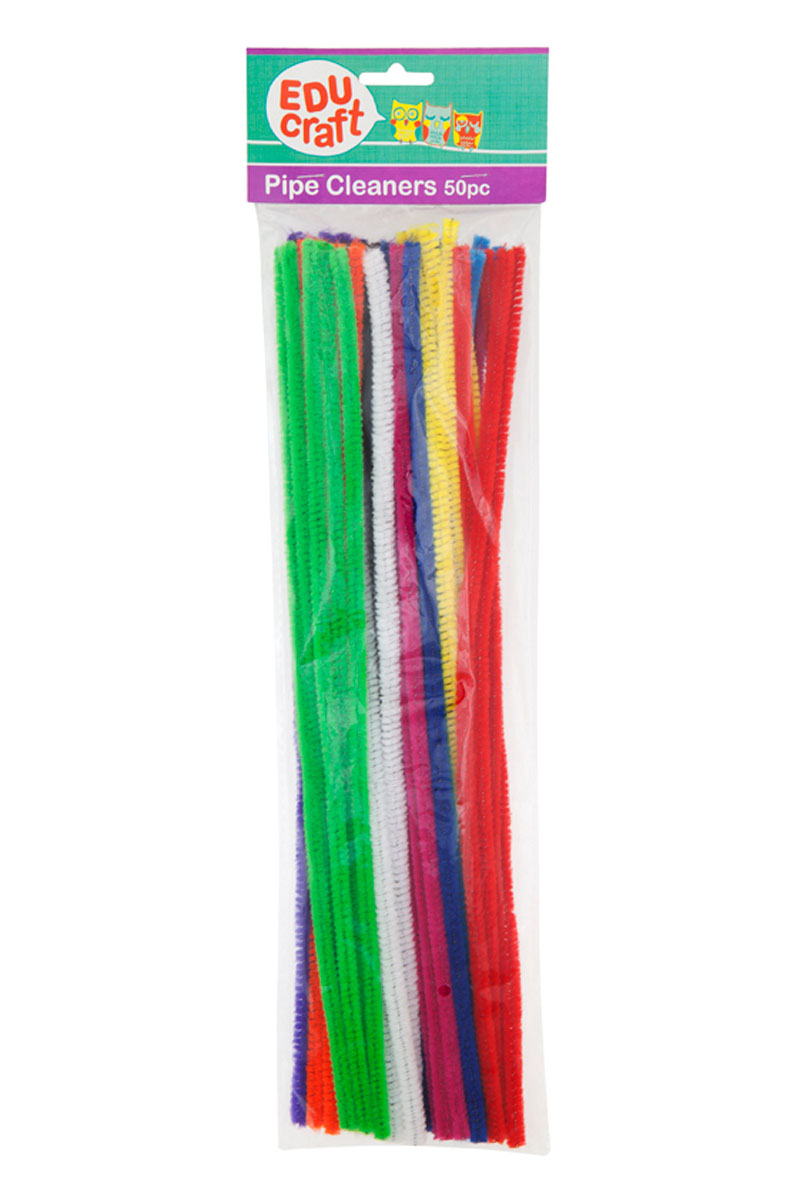 Educraft Pipe Cleaners Assorted Colours Pack 50 (FS)