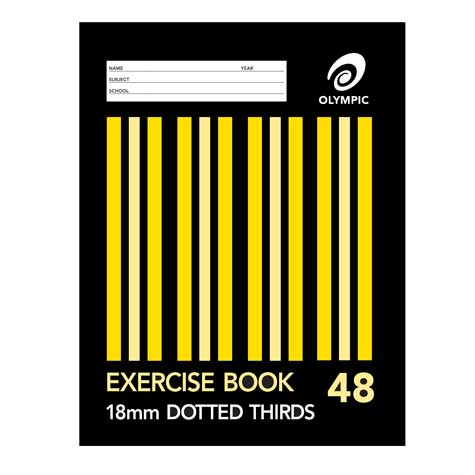 Exercise Book Olympic 225x175 48 Page 18mm Dotted Thirds