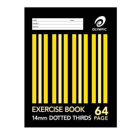 Exercise Book Olympic 225x175 64 Page 14mm Dotted Thirds