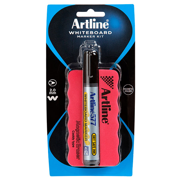 Whiteboard Eraser Artline Magnetic & Marker 577 Black (FS)