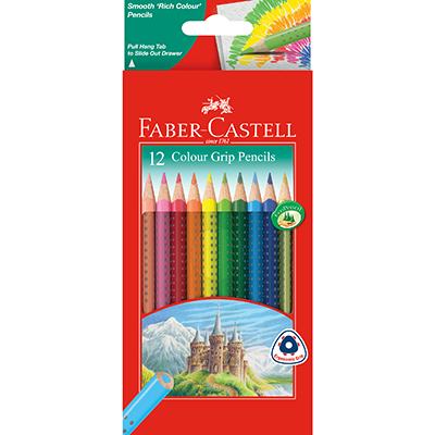 Pencil Coloured Faber Grip Dot Assorted Pkt12 (FS)