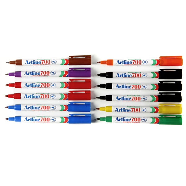 Artline 700 Permanent Markers 8 Assorted Colours Pack 12 (FS)
