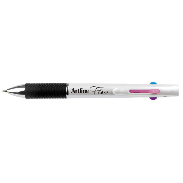 Pen Artline Flow Retractable 4-Colour Pearl White (FS)