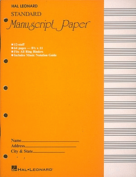 Music Manuscript Paper Hal Leonard 12 Stave 64 Page