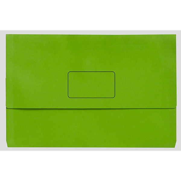 Document Wallet Cardboard FC Bright Green Pkt10 (FS)