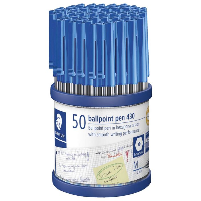 Pen Staedtler 430 Medium BP Blue Cup 50 (FS)
